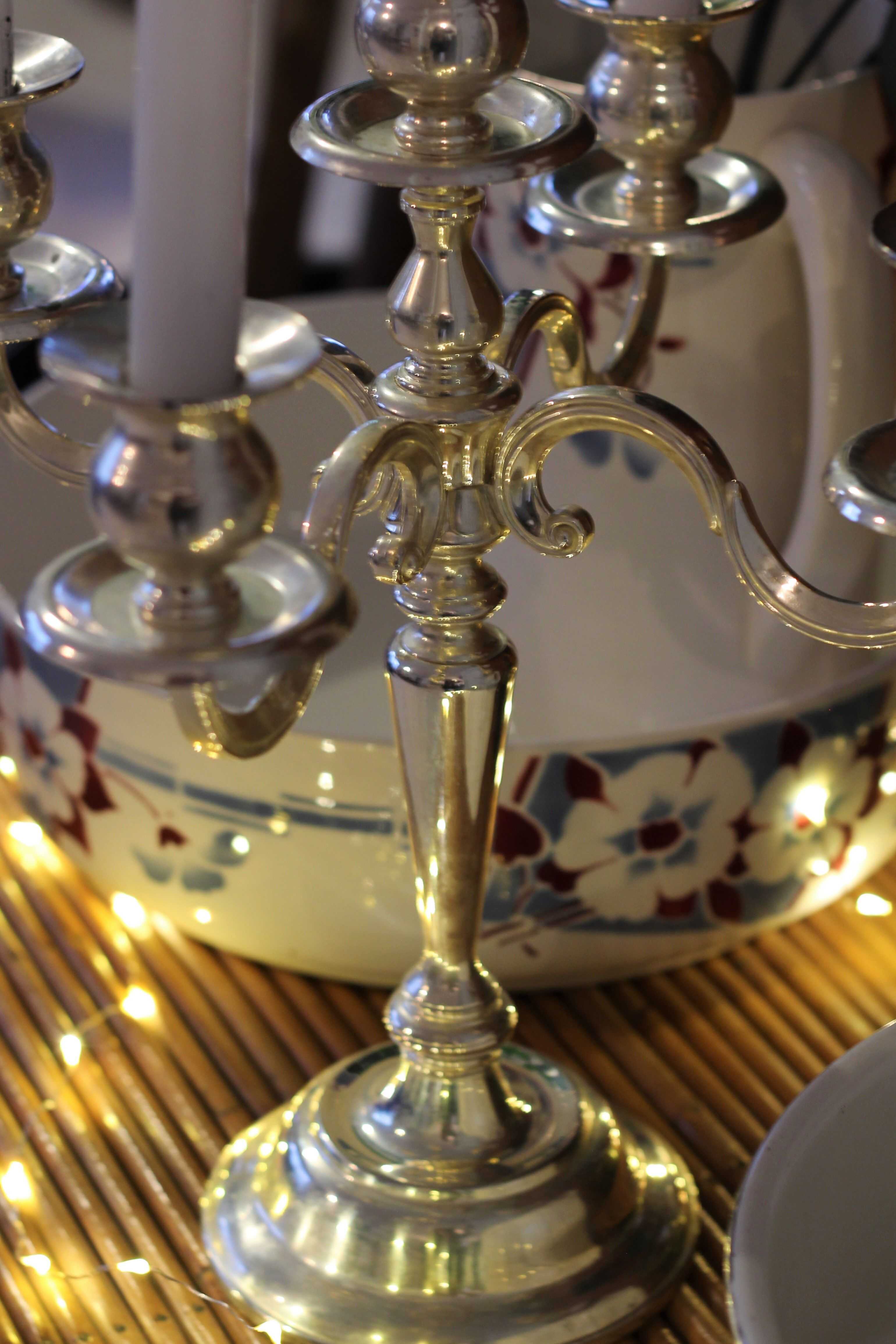 Chandelier 5 silver metal lights