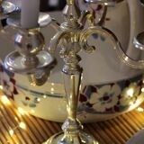 Chandelier 5 silver metal lights