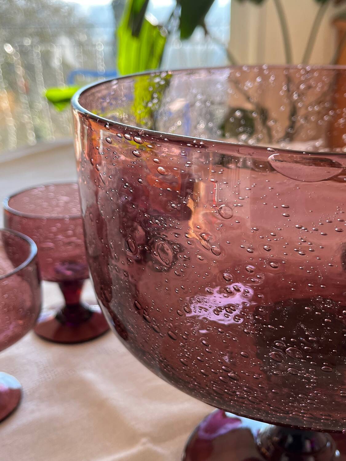Service en verre bullé