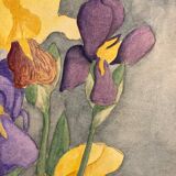 Watercolor with vintage irises