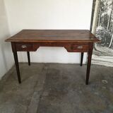 Bureau chêne, 2 tiroirs.