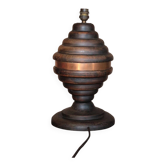 Grand pied de lampe bois tourné, lampe bois vintage, lampe à poser, lampe de salon, lampe de plancher, décoration intérieur