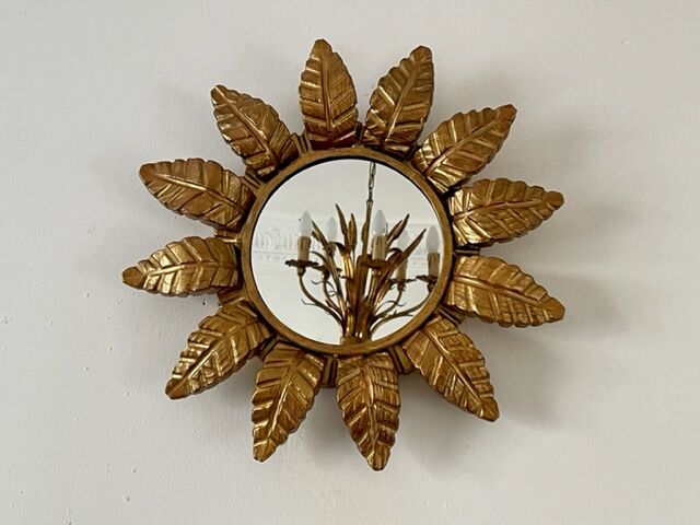 Sun mirror in gilded wood 1960