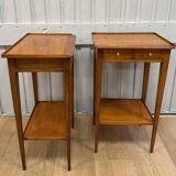 Pair of small side tables in cherry wood.