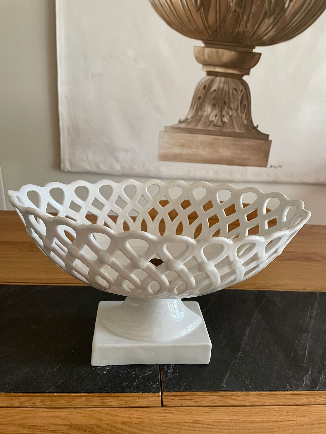 Old white porcelain fruit cup