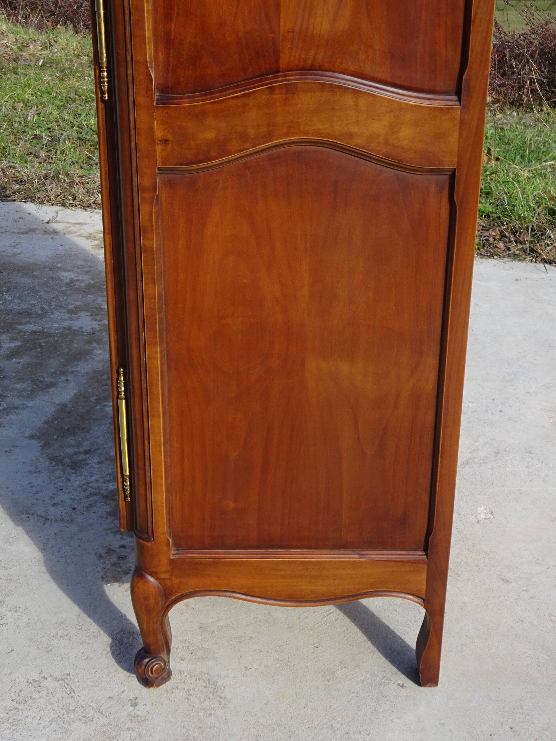 Louis XV style bonnetière in solid cherry wood