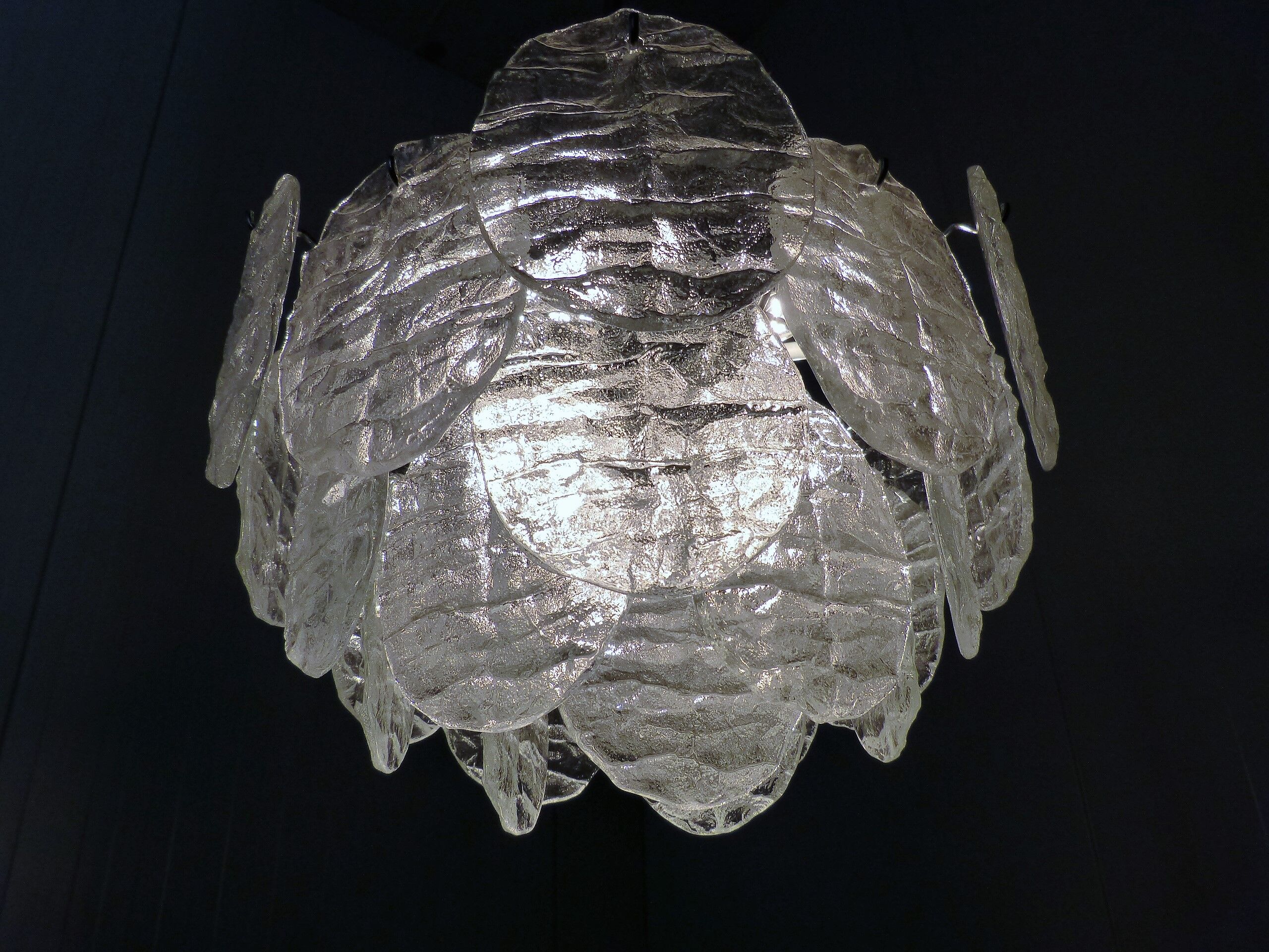 Kalmar candlestick with ice glass discs 1960's