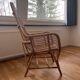 Fauteuil rotin vintage haut dossier années 70