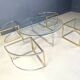 Large coffee table set in brass and glass, 1970s