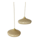 pair of yellow Clichy glass pendant lights from the 1950s
