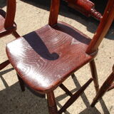 Set of 4 chairs to the model of English admiralty of the XIX century in massive Elm