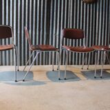 Lot of 4 vintage brown chairs