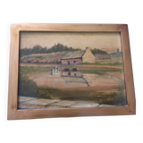 Painting by Ch Blais on mills in Larmor