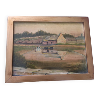 Painting by Ch Blais on mills in Larmor