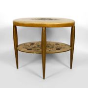 Art Deco gueridon with painted and gilded floral decoration, France – Circa 1920