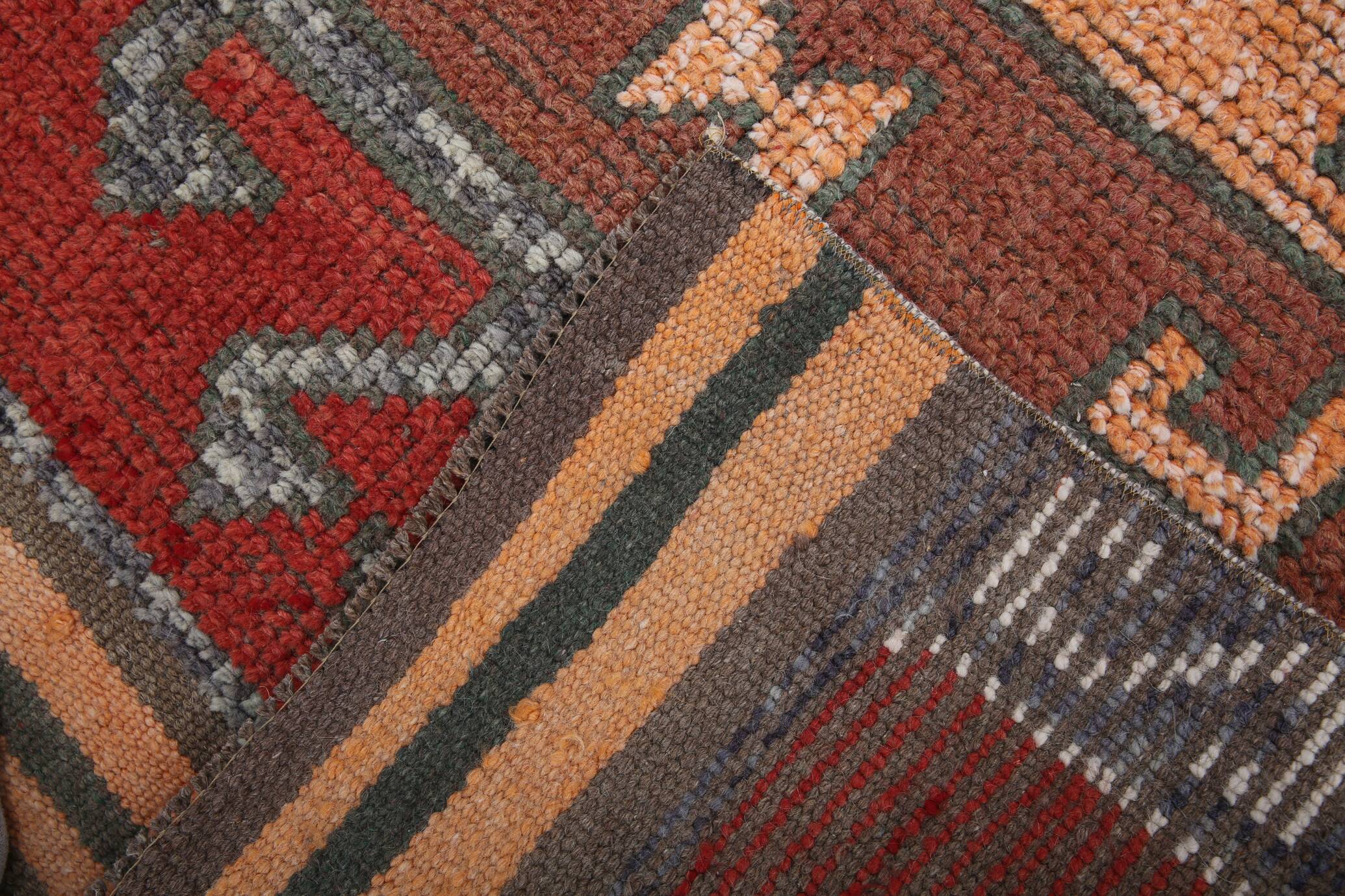 3x10 Mid Century Modern Burgundy Vintage Runner Rug, 97x3235Cm