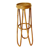 Porte-plante vintage en rotin