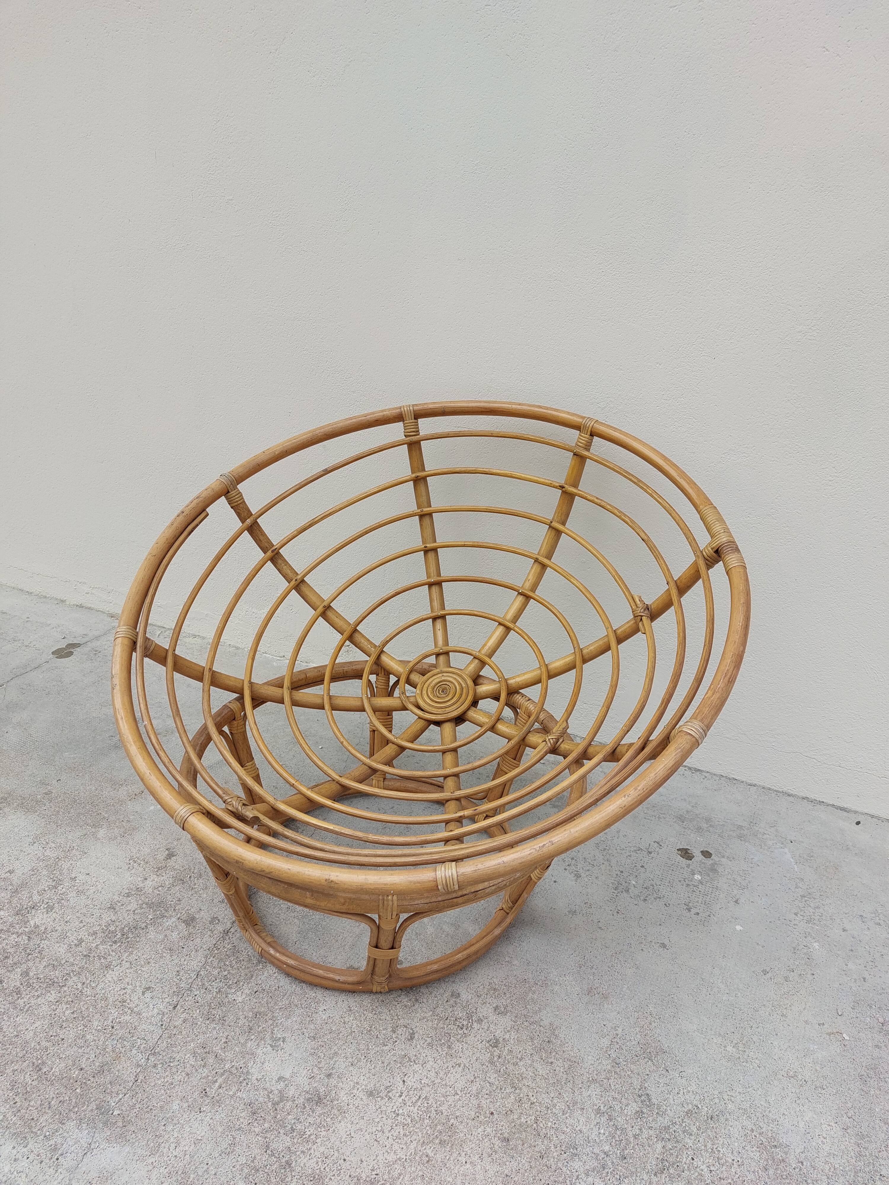 Loveuse vintage rattan armchair 1950