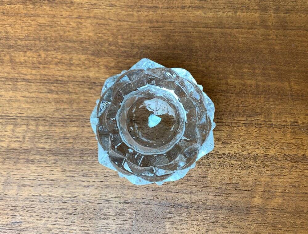 Nimbus Glass Candle Holder by Berit Johansson for Orrefors, Sweden, 1970s