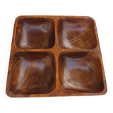 Scandinavian teak compartmentalized dish from the 60s and 70s