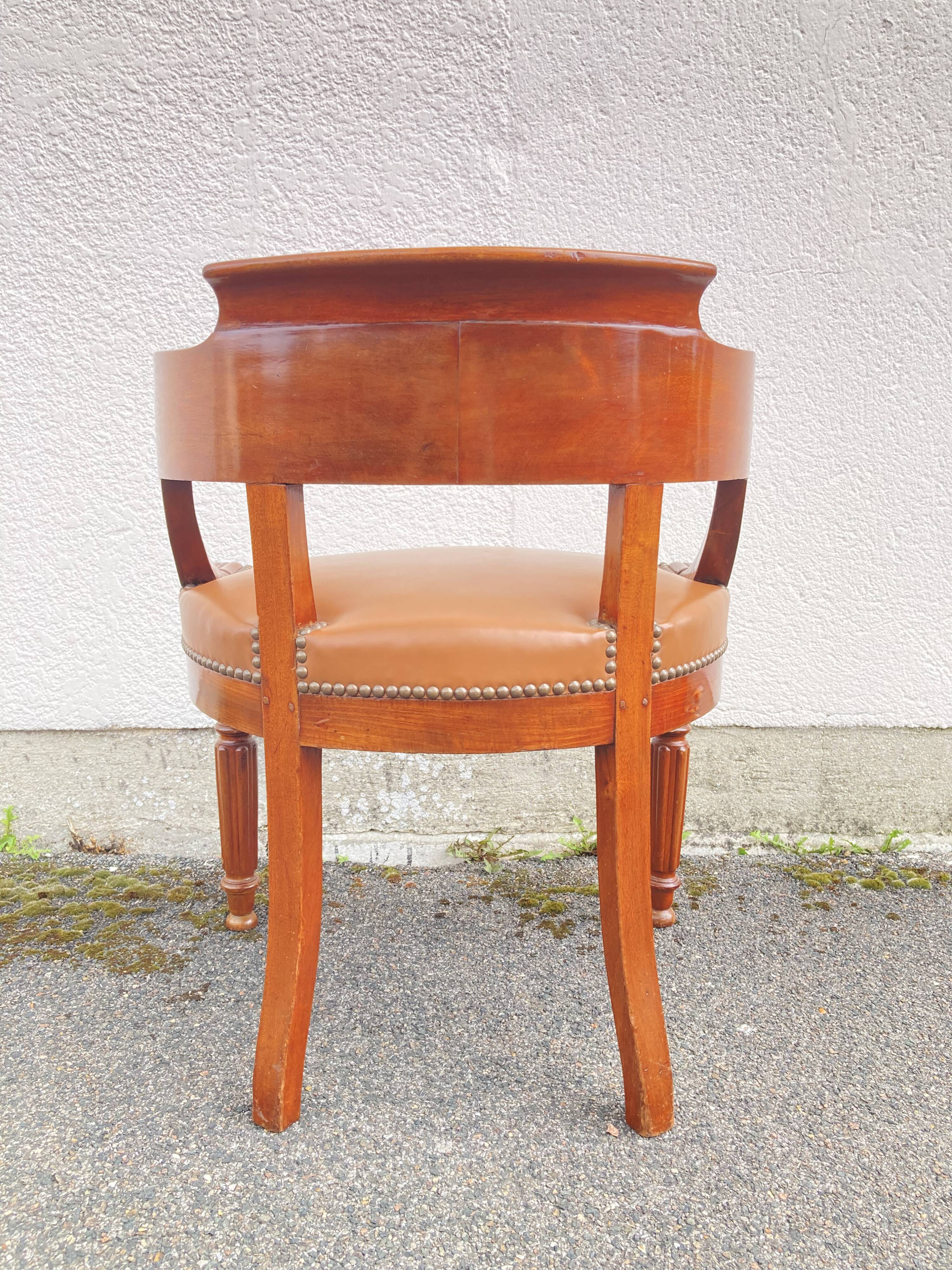 19th-century mahogany office chair