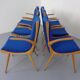 Mid-Century German Boomerang Armchairs in Cherrywood, Set of 6