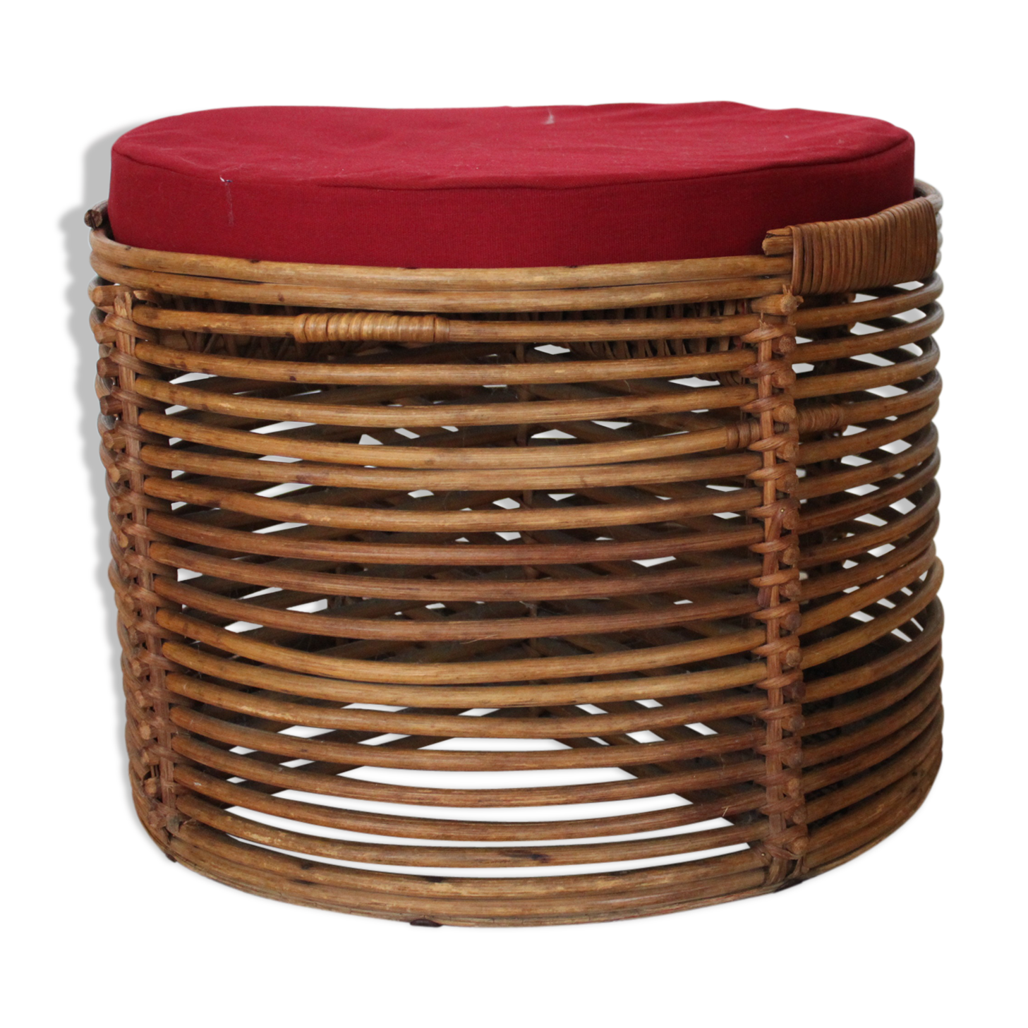 Beautiful pouf/stool/rattan sofa end 1960