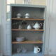 Library year 50 green of gray, 3 modular shelves wood