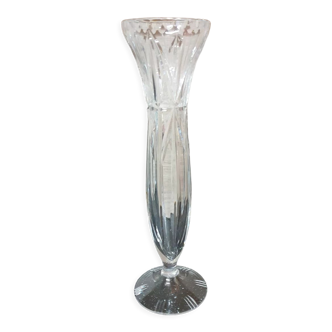Hand-cut crystal vase