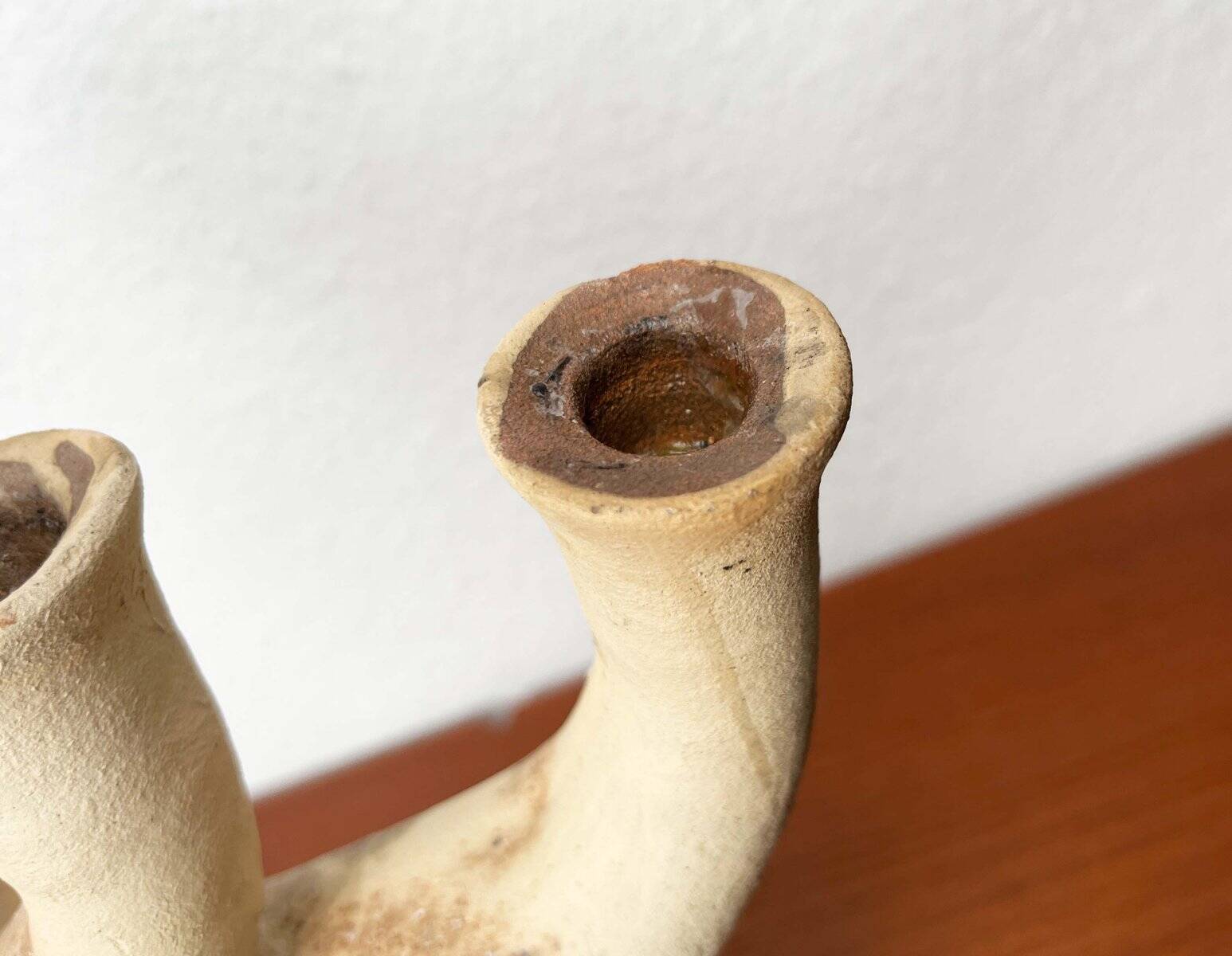 German Studio Pottery Sculptural Candleholder from Hans Fischer, 1980s
