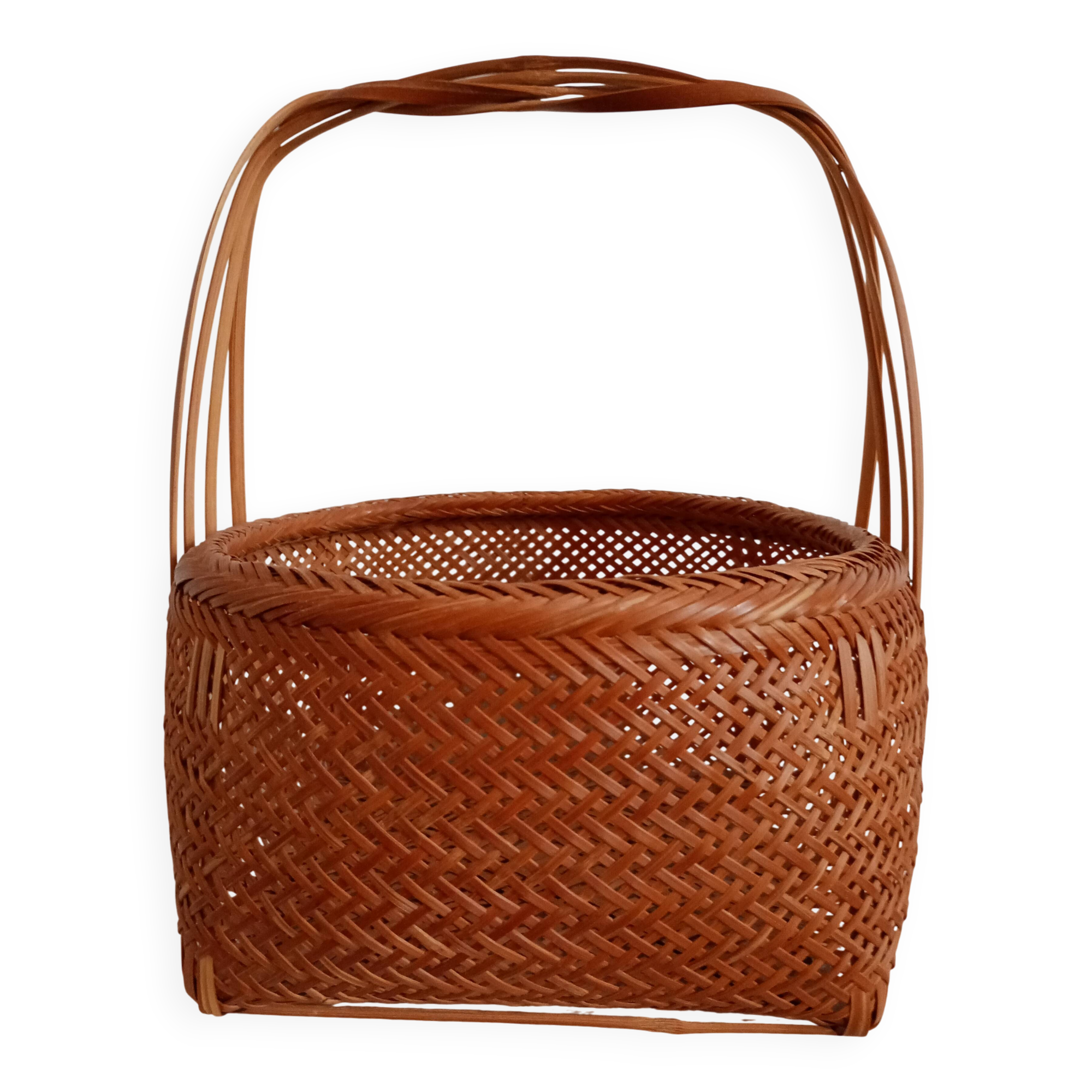 Asian woven bamboo basket