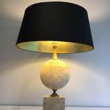 Large lamp in travertine. Philippe Barbier
