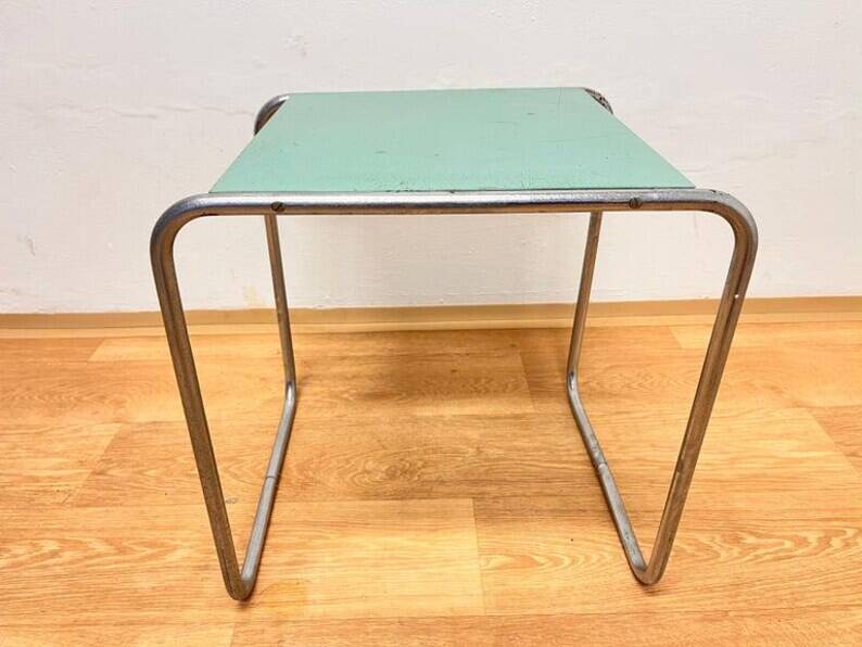 Rare Bauhaus chrome Nesting Table B9, Marcel Breuer-1930s