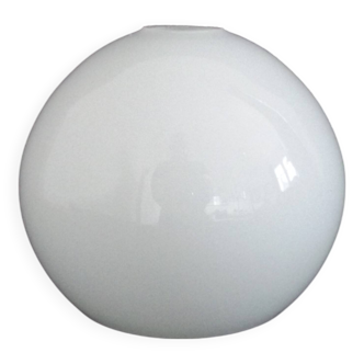 French Vintage Ball-Shaped Replacement Shade – White Opaque Glass Open Base