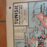 School map Afrique Occidentale au recto et Tunisie au verso Vidal Lablache