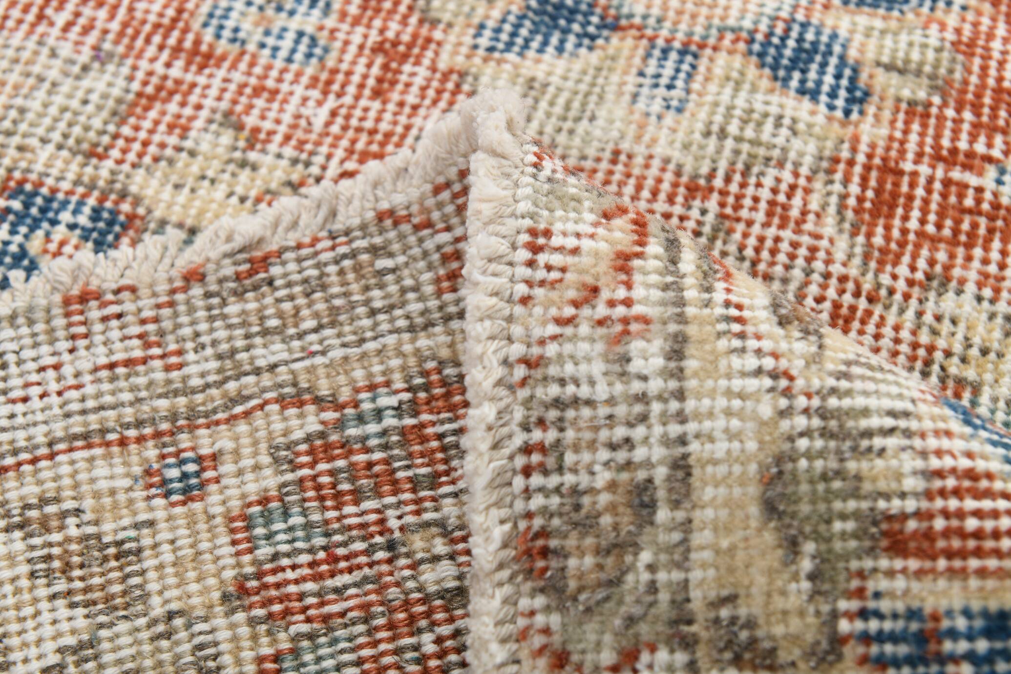 5x9 Pale Red & Blue Shabby Chic Vintage Turkish Rug, 151x259Cm SK5619