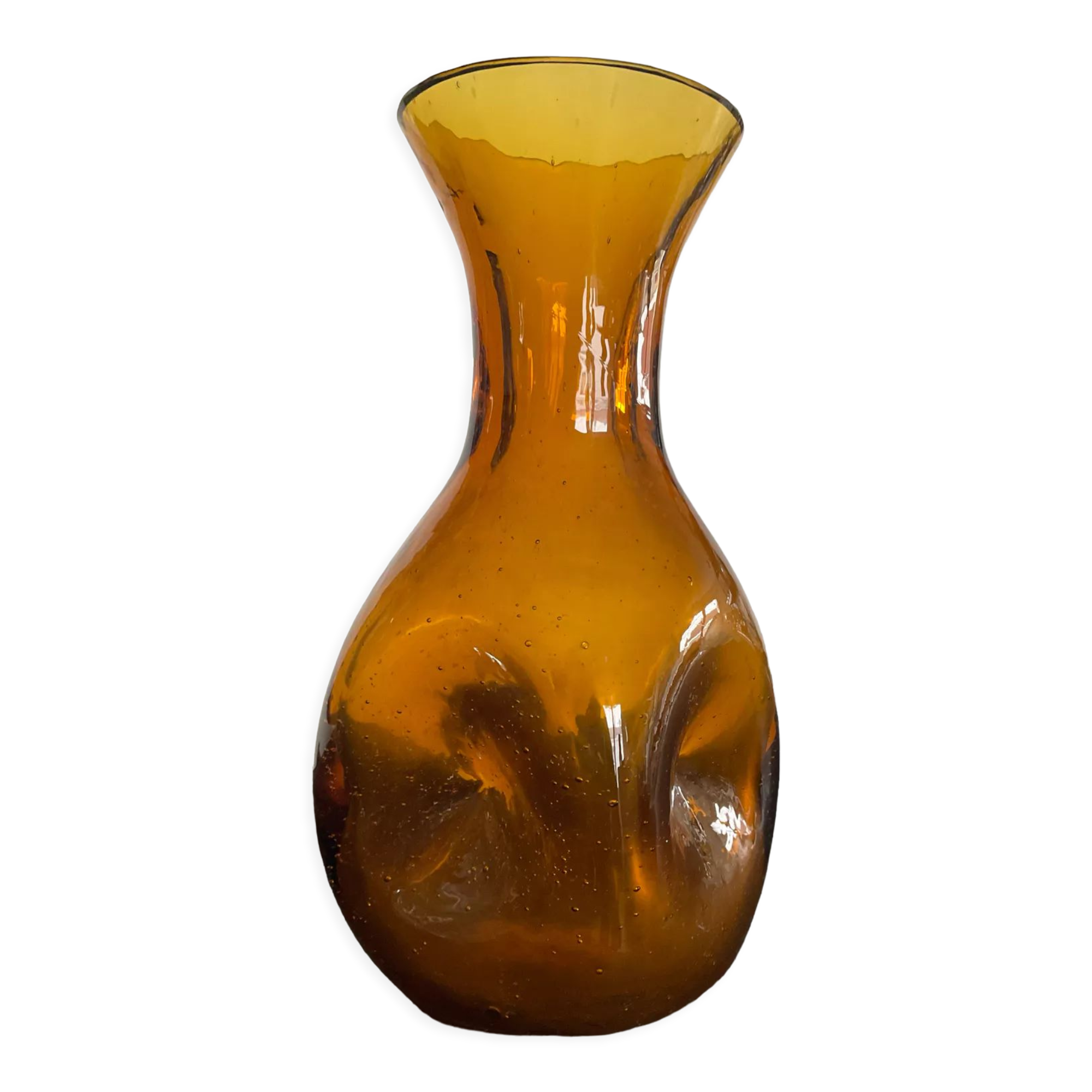 Vintage vase in bubbled glass paste