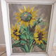Oil painting on canvas with flowers