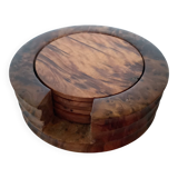 Six walnut burl coasters