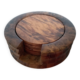 Six walnut burl coasters