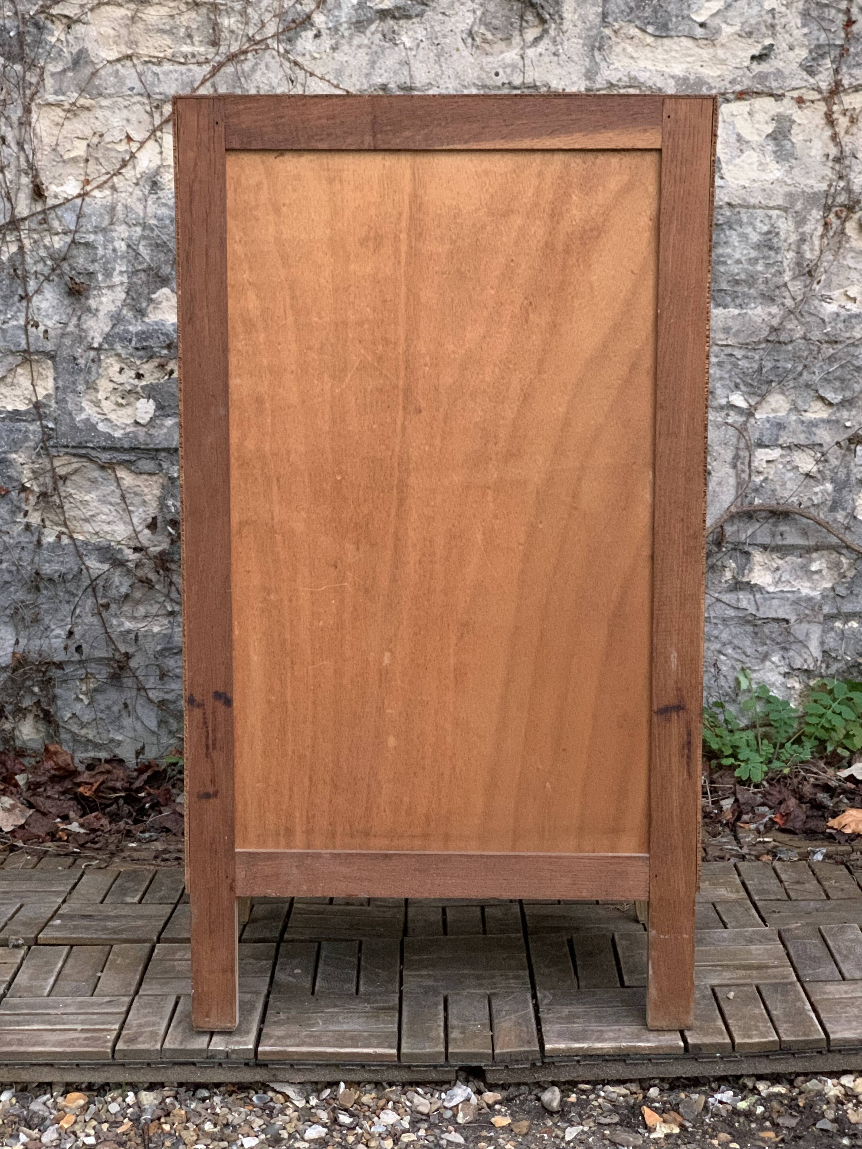 Chest of drawers with compass feet, raw wood, 1950s