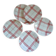 6 checked dinner plates