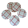 6 checked dinner plates