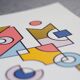 Illustration - Affiche A3 abstraite géométrique graphique colorée numérotée #002