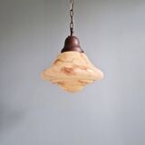 Art Deco suspension in marbled opaline, Scailmont (Belgium), 1920-30