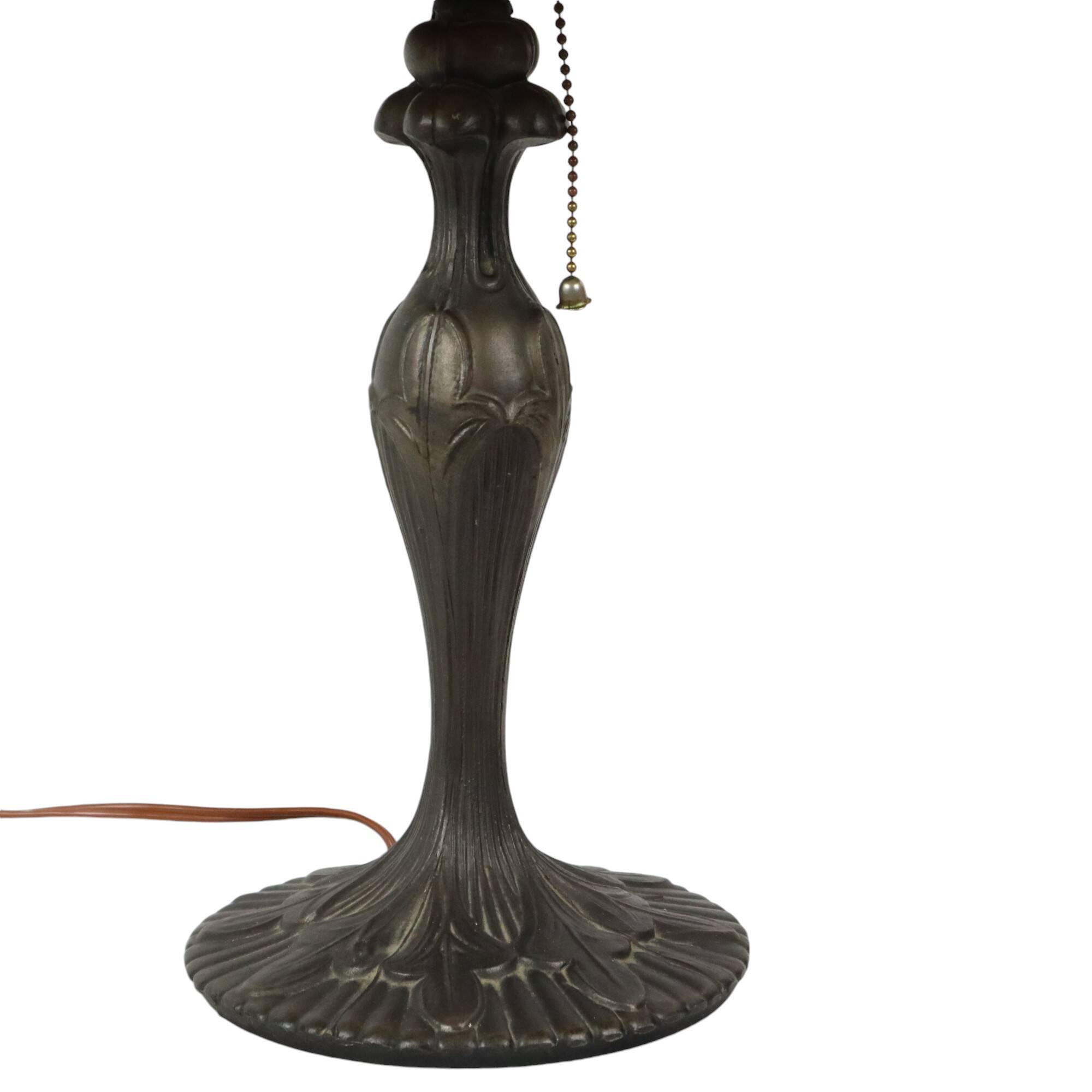 Art Deco Tiffany Style Table Lamp with Organic Base from the 1970s