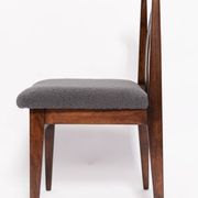 Mid-century grey graphite boucle beech chair by M. Zielinski, Europe, 1960.