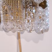 Pair of brass and crystal appliques by Carl Fagerlund for Orrefors