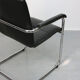 Vintage black leatherette office cantilever chair, 1970s