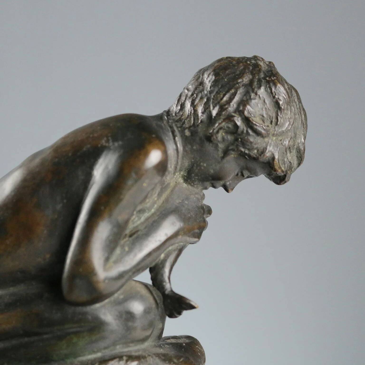 Ancient bronze figurine Vincenzo Gemito Fisherman 20th Century